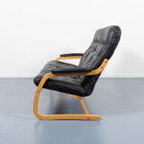Modern Danish patchwork leather sofa sculptural from the 1970s