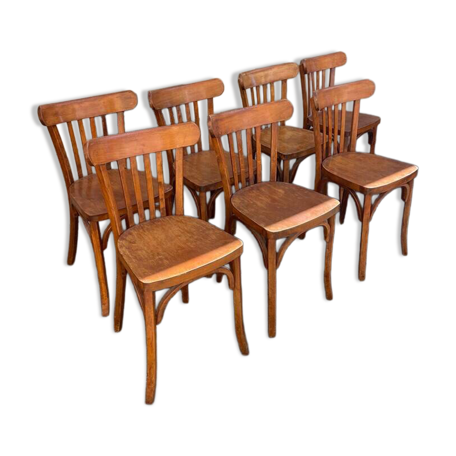 7 chaises bistrot vintage style Thonet Baumann