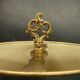 Louis XV style lamp from Lucien GAU - green sheet metal lampshade with cracked effect