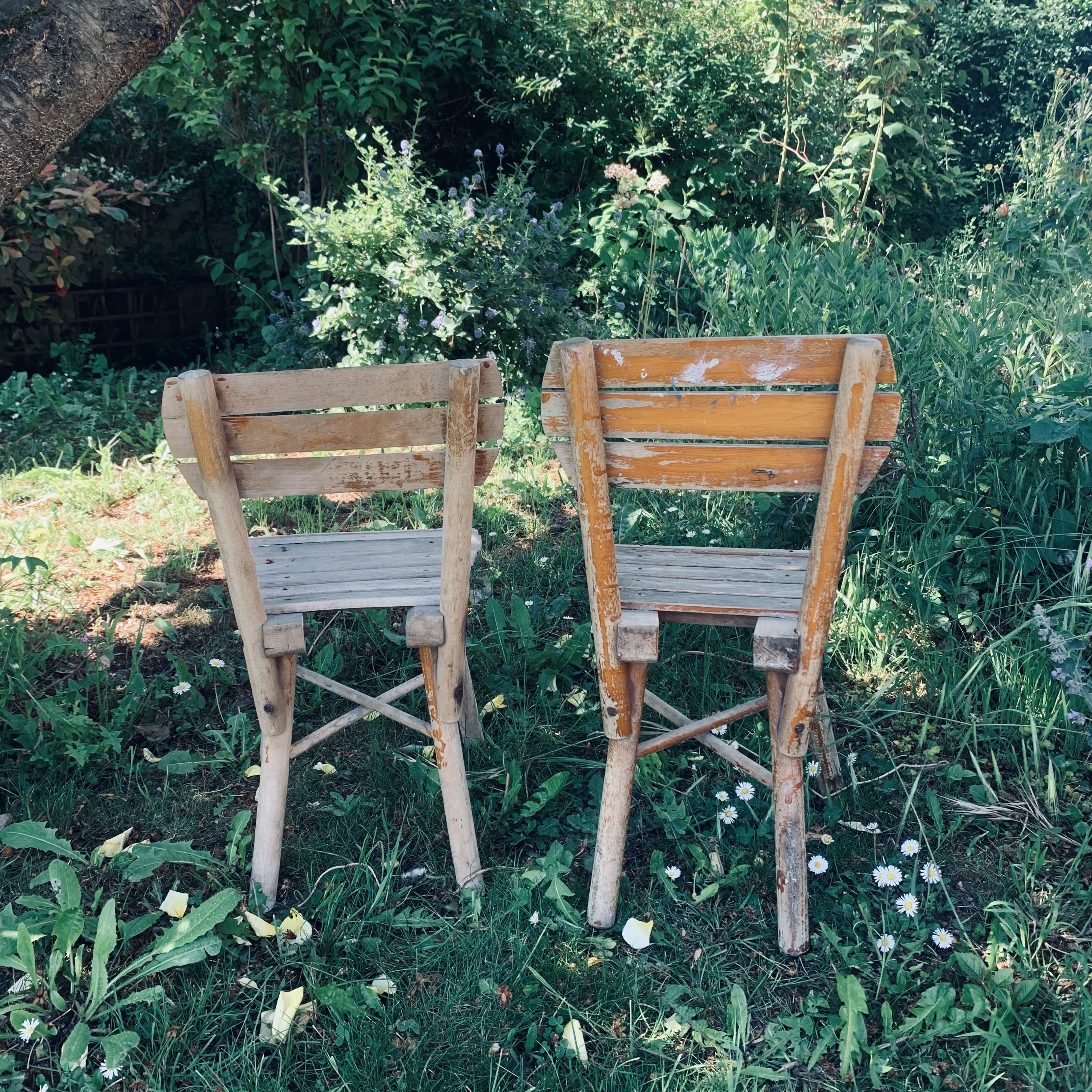 Pair of children's garden chairs