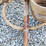 Rattan and bamboo plant holder from the 50s