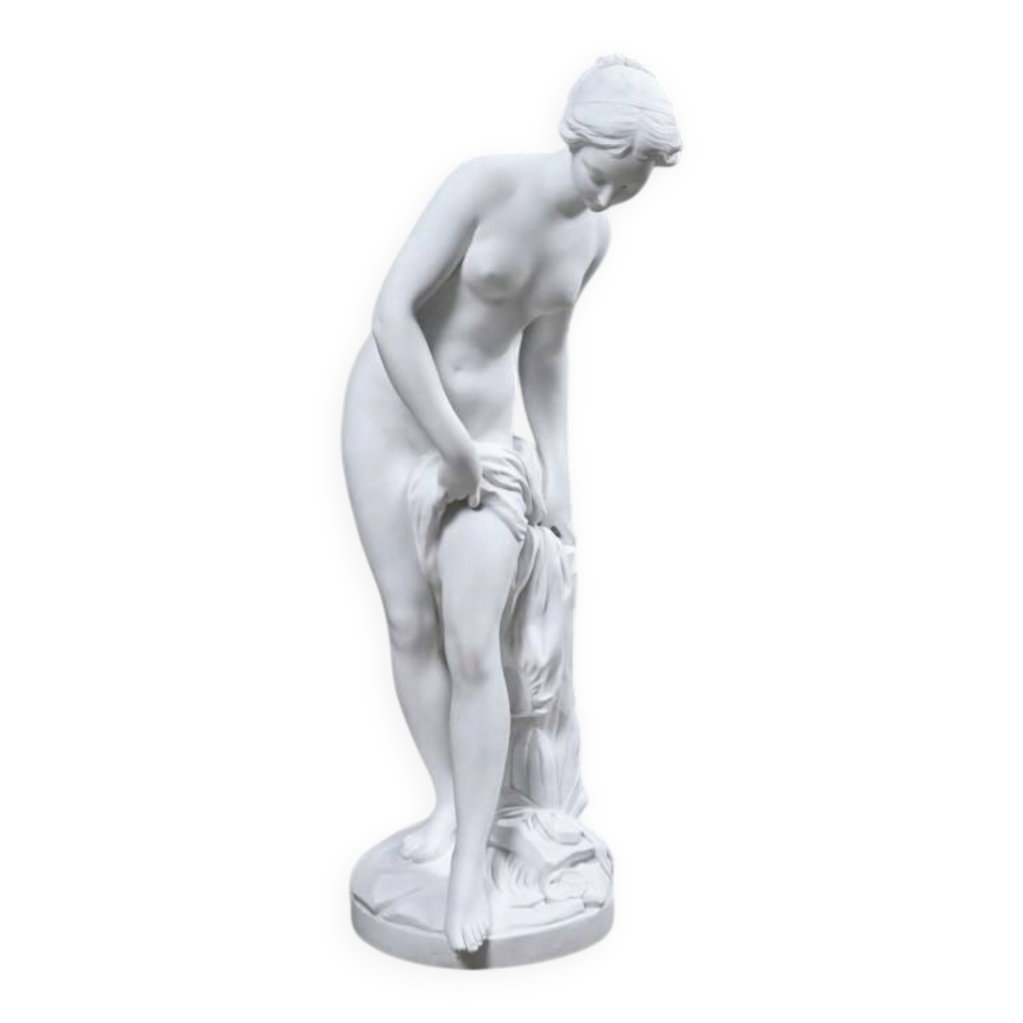 Important biscuit sculpture "The Bather" after Falconet – late 19th century.