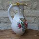 Ancien vase en terre cuite décor bouquet de fleur fait main