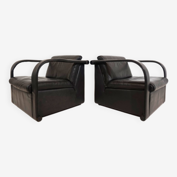 Otto Zapf Arcona set of 2 leather armchairs for Art Collection