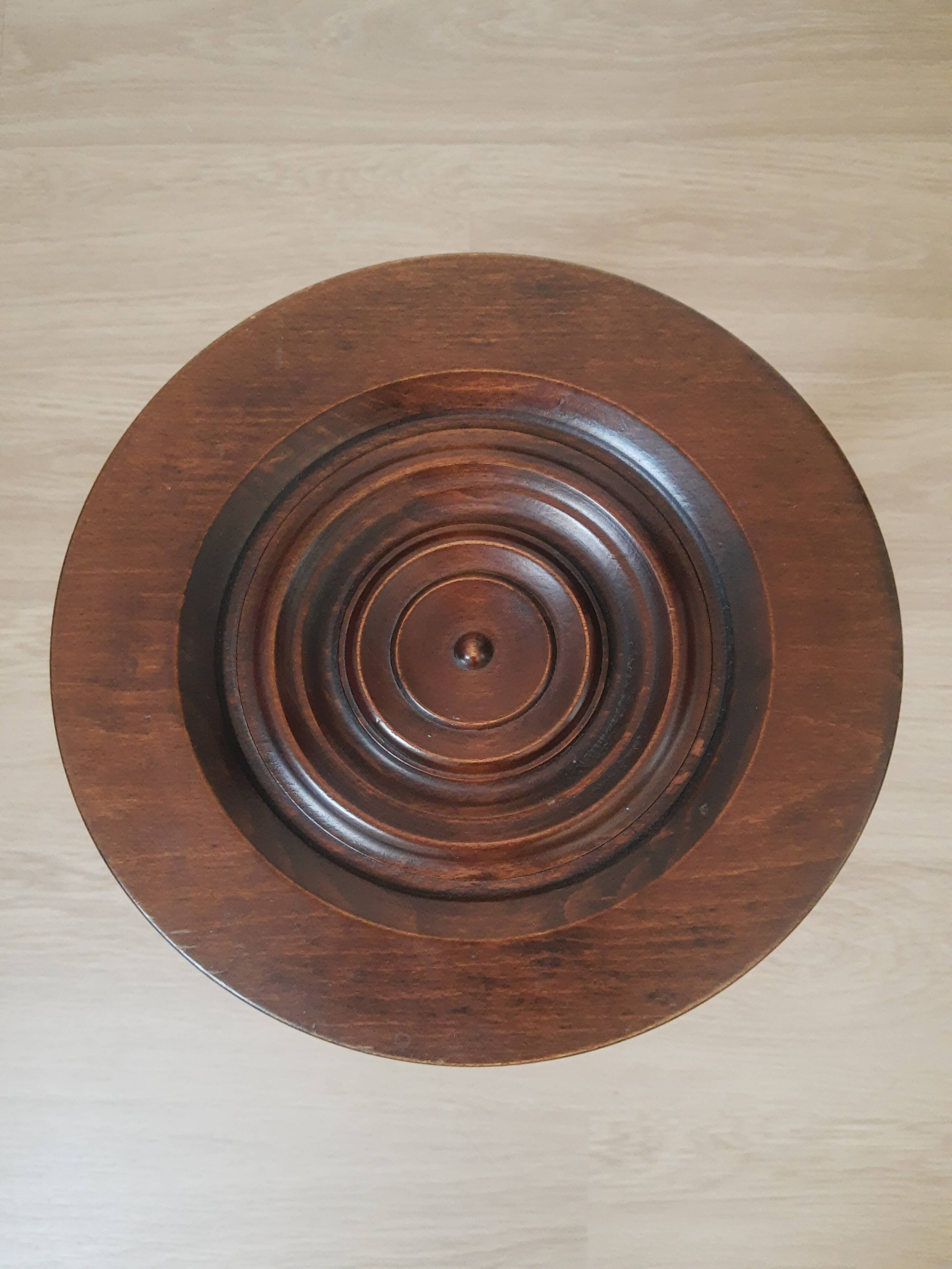 Vintage country turned wooden tripod stool