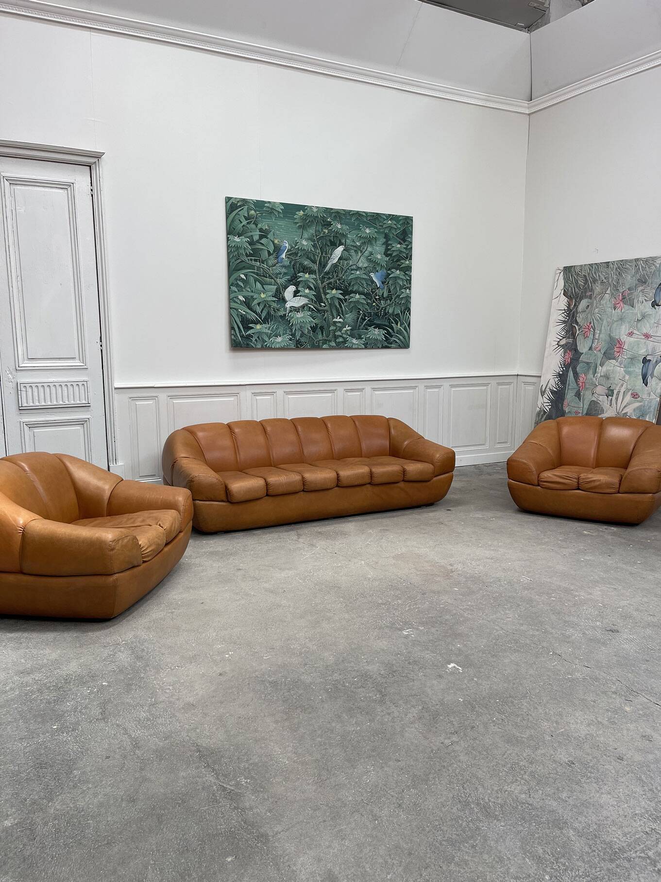 Burov leather living room set