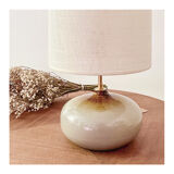 Lampe grès vernissé et jute tissée