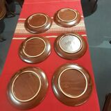 Flat plates set of 6, vallauris felix ceram