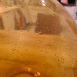 Suspension Globe verre soufflé jaune 70s