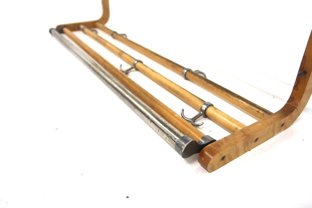 Scandinavian beech coat rack, Sweden, 1950