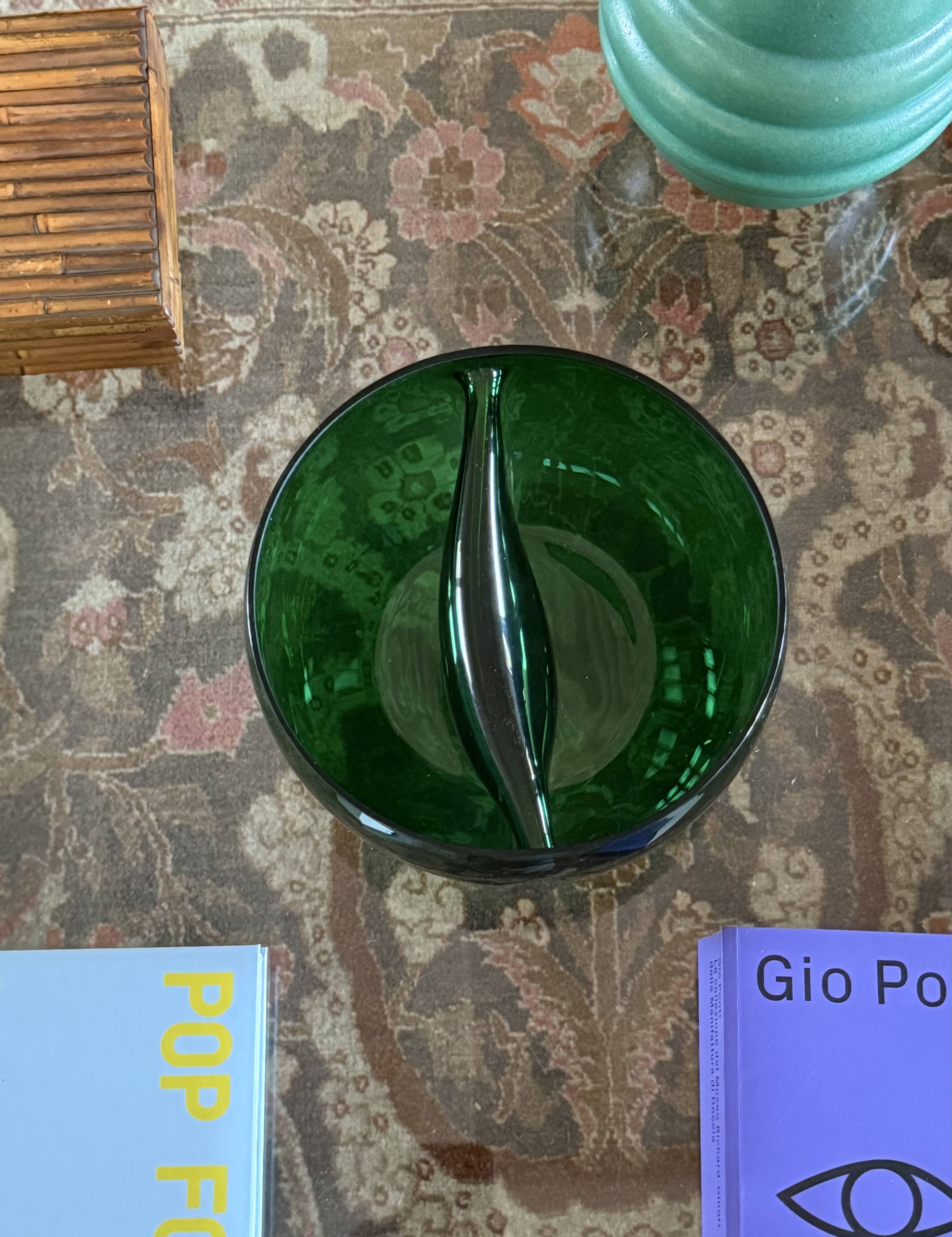 Mid-century green glass vase,  Italy 1960s