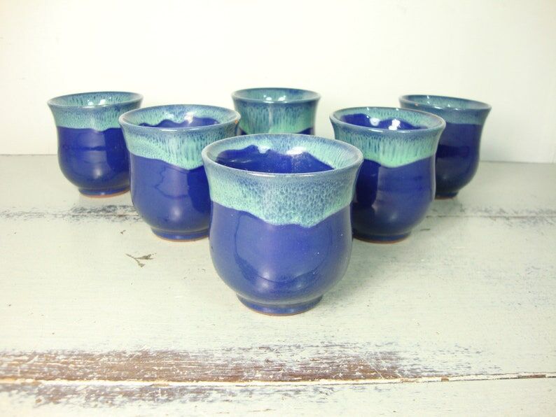 Set of 6 ceramic coffee cups