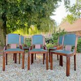 Set of six art deco mahogany chairs