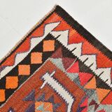 Red Orange Tribal Vintage Runner Rug, 101x297Cm