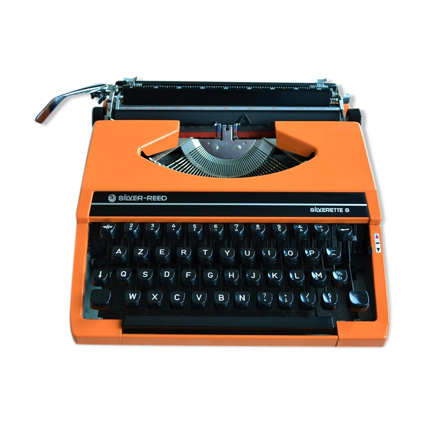 Machine à écrire Silverette orange vintage 60