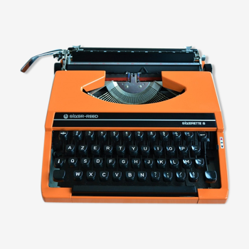 Machine à écrire Silverette orange vintage 60