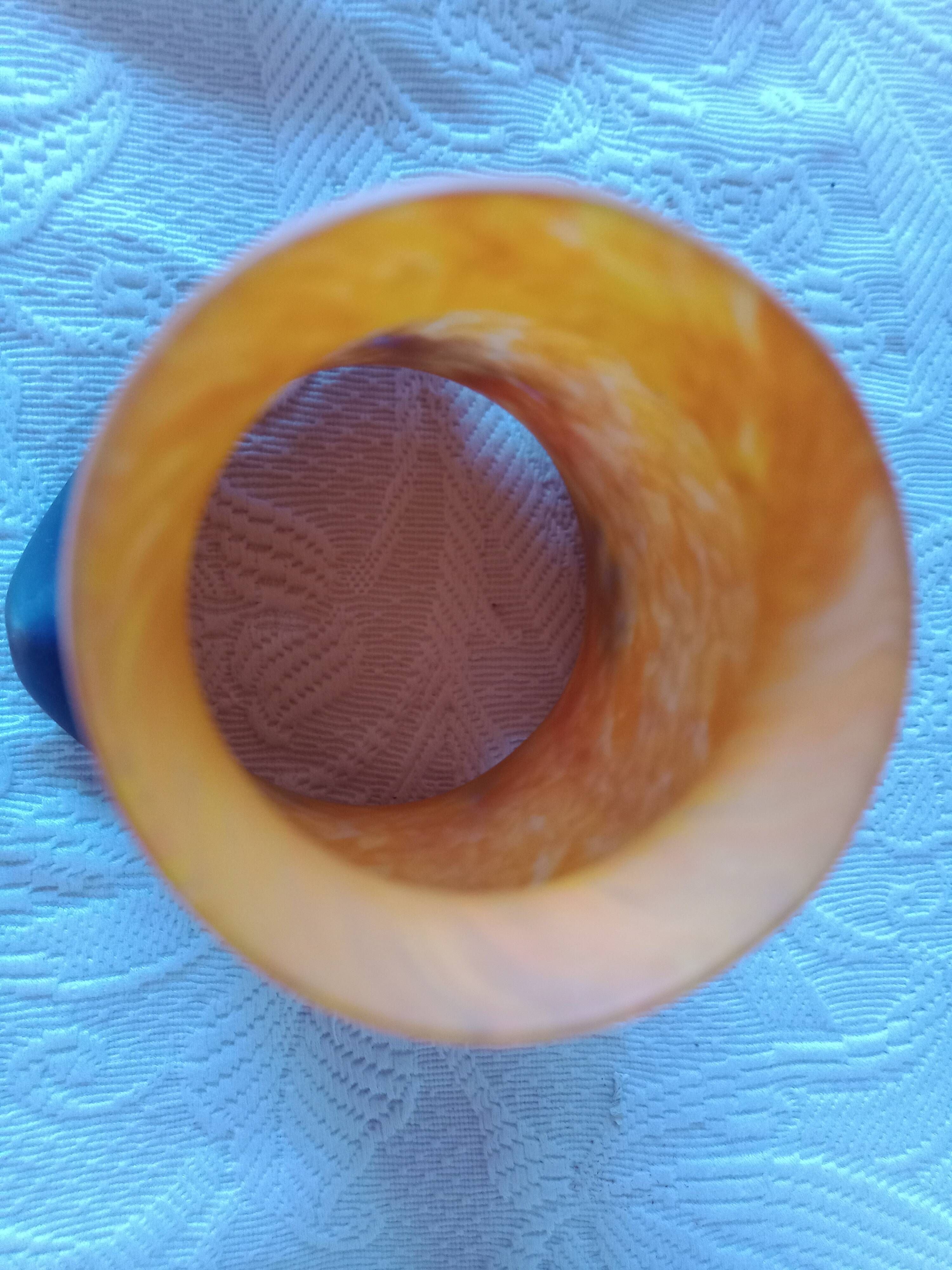 Le Verre Français croix Lorraine - Tulipe verre marmoréen orangé