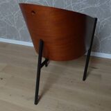 Coste mahogany and black armchair