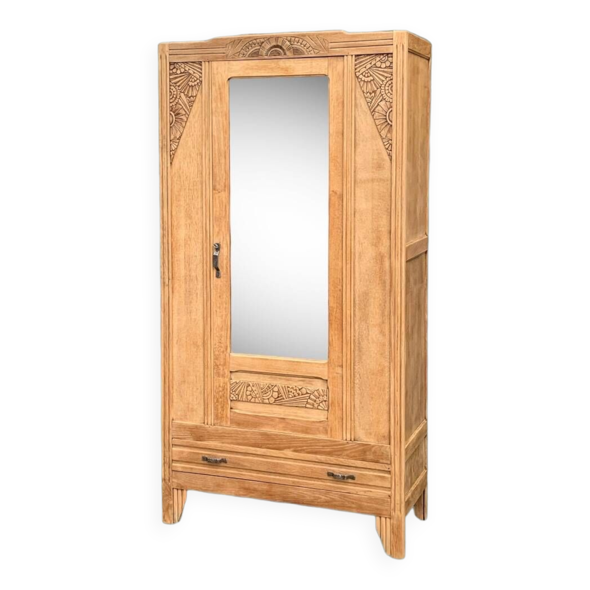 Parisian art deco cabinet in raw wood 1930