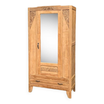 Parisian art deco cabinet in raw wood 1930
