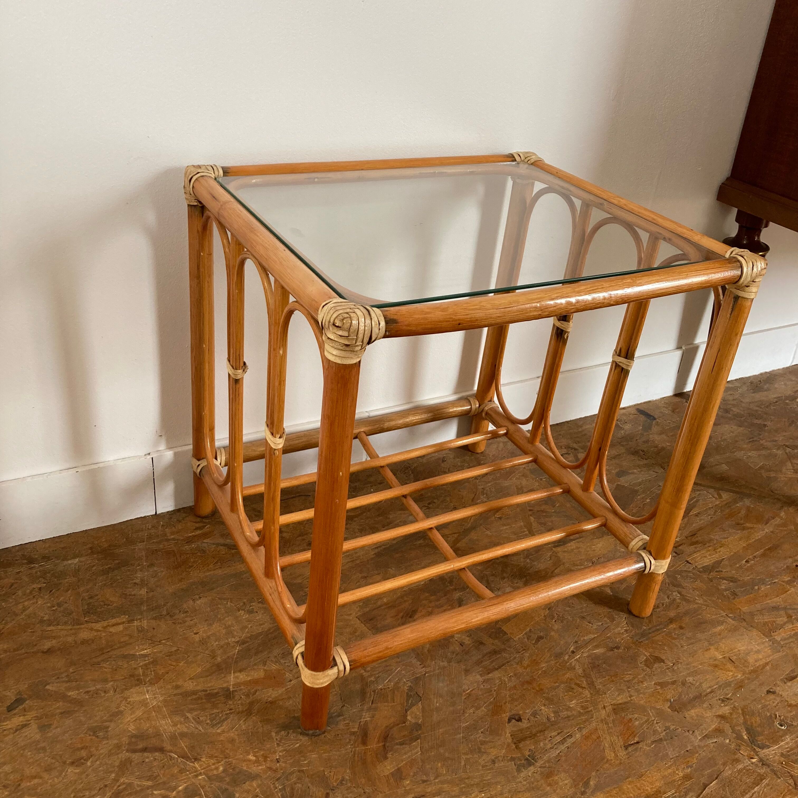 Set of 2 rattan coffee tables