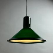 Green Danish glass pendant by Michael Bang for Holmegaard 1972