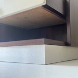 Pair of backlit bedside tables in wood and chrome, France 1970