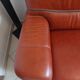 Large brown buffalo leather sofa