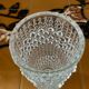 Vintage cylindrical vase with raised dots in molded glass