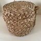 70s woven pouf footstool