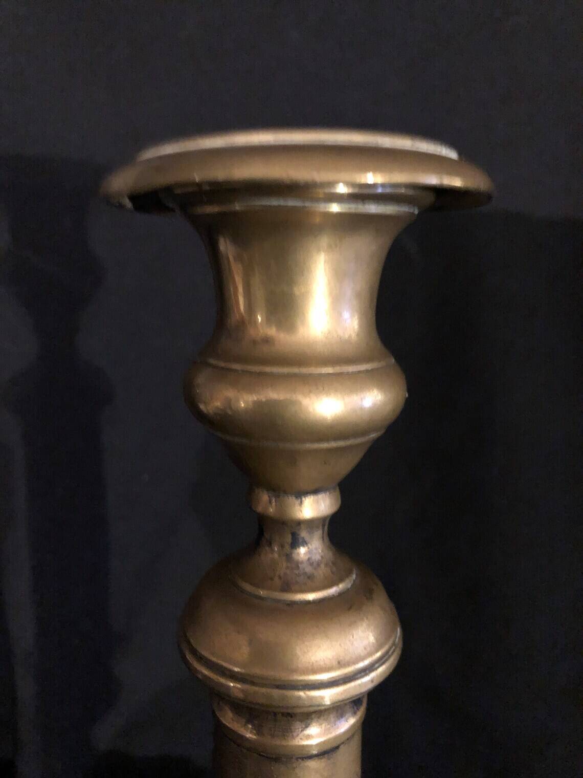 Bronze torch candle holder early 20th century