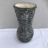 Vintage vase with grey & white skimmer ceramic handles