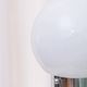 Space Age Desk Lamp in Argent Chrome with Opal White Glass Globe – 1970s Italian Memphis Postmodern