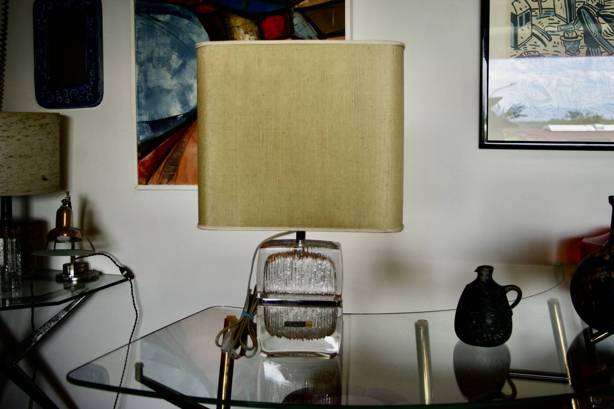 Vintage crystal lamp for the daum house in nancy 1960