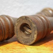 Marlux large model salt and pepper shaker, vintage wooden pepper mill and salt shaker