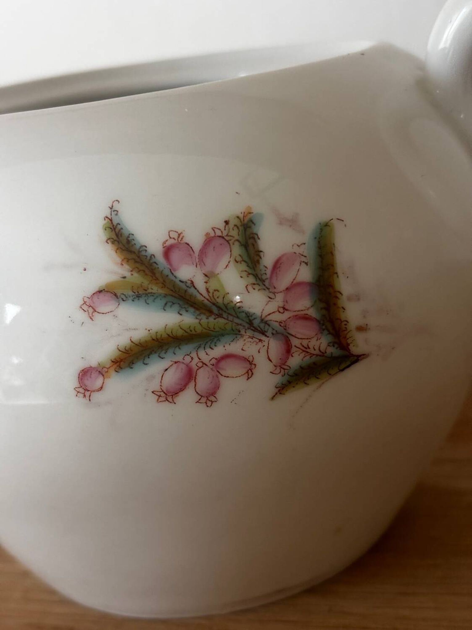 Vintage joli sucrier en porcelaine motif fleuri