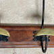 Wood and brass coat rack