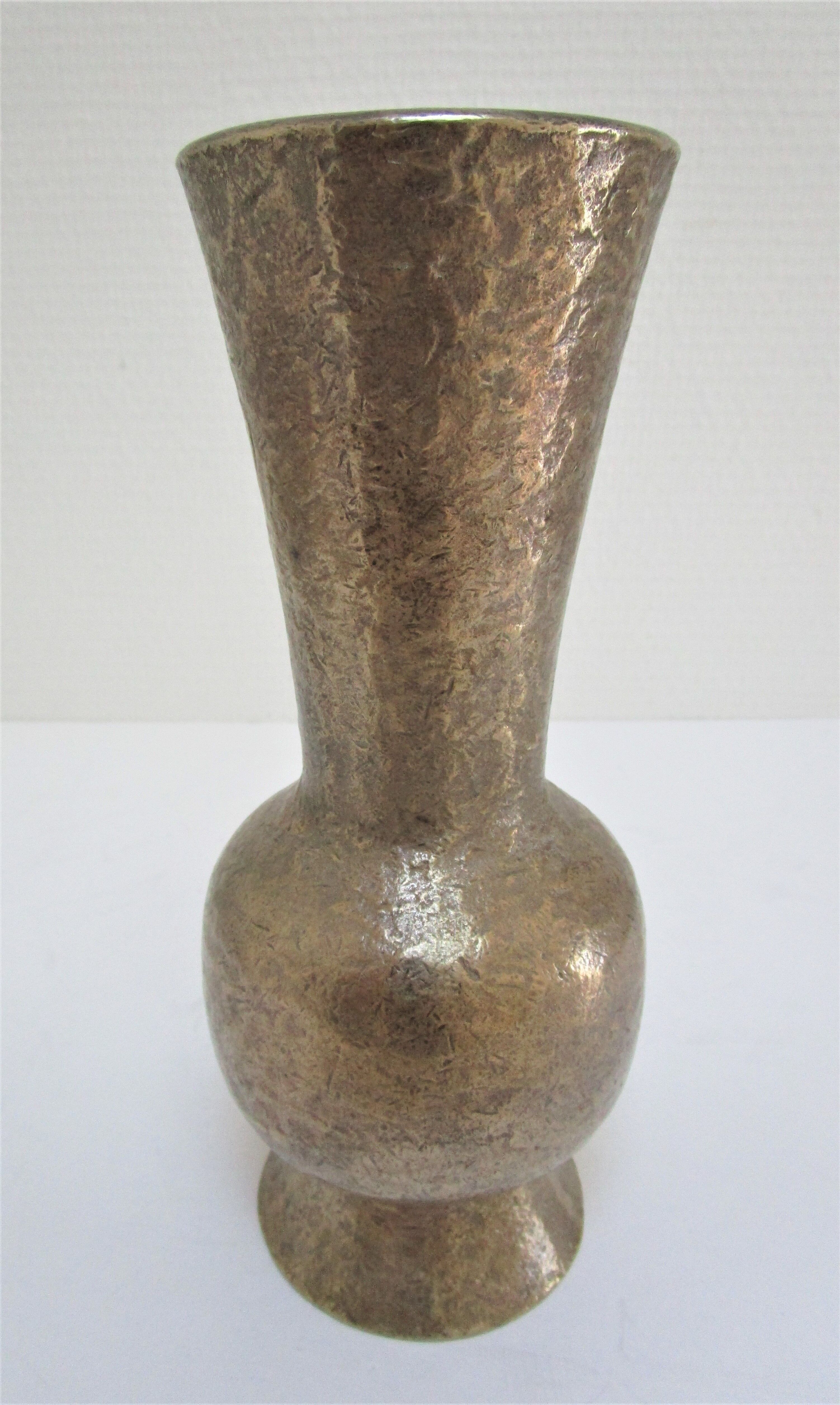 Solid bronze vase brutalist 70s