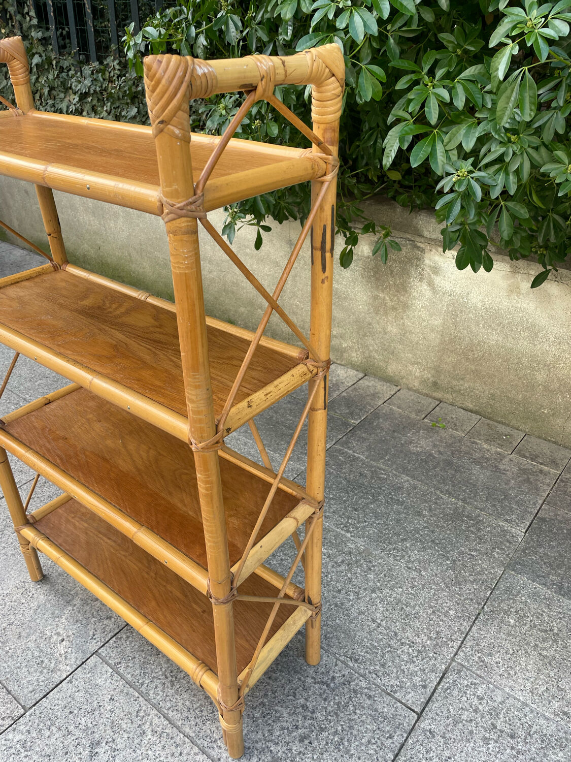 Vintage rattan standing