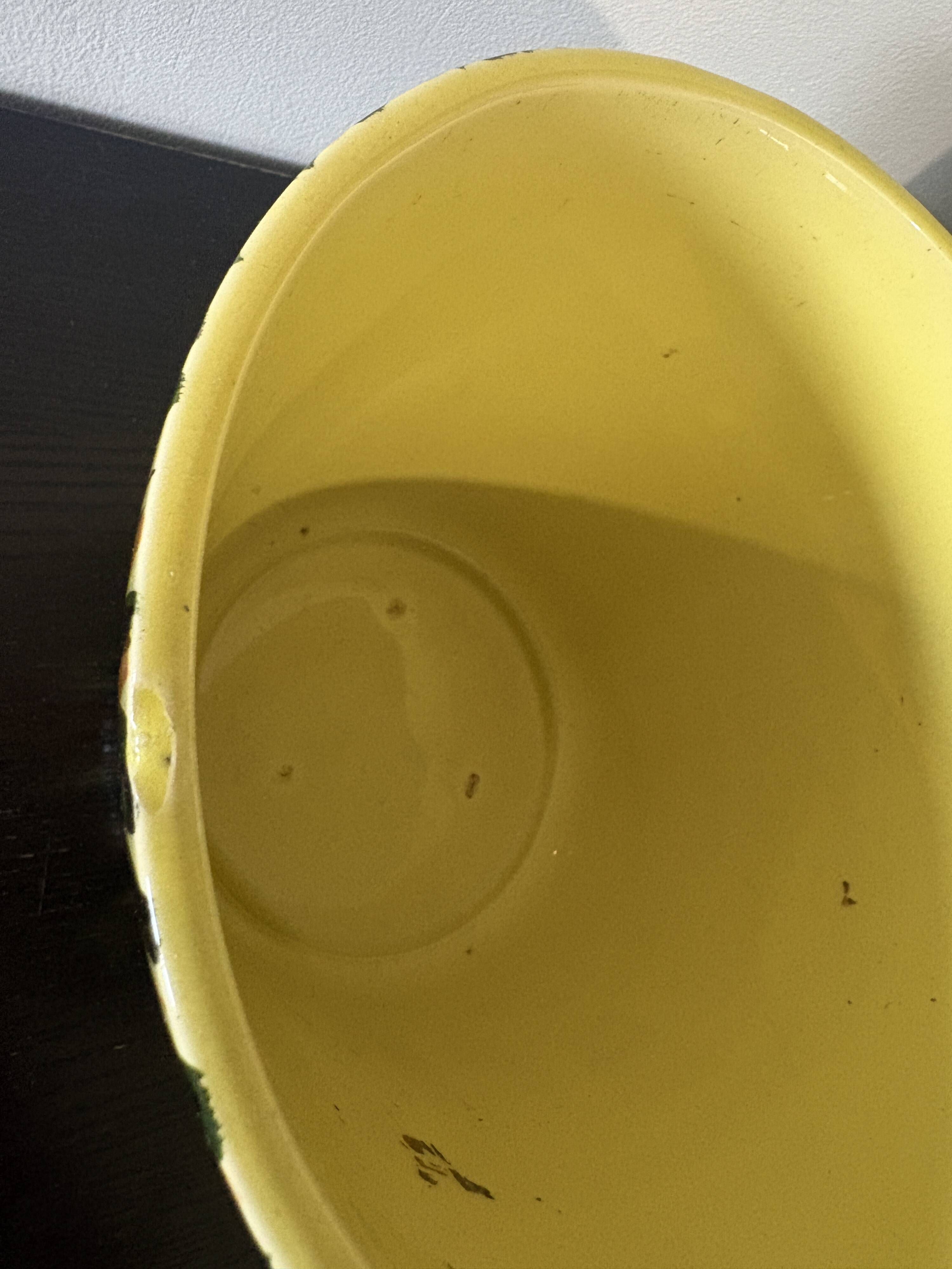 Small vintage Saint-Clément pot – 1950s painted earthenware