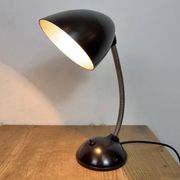 Lampe de table vintage en bakélite marron à col de cygne, années 1950