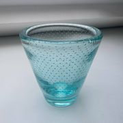Vase en verre bullé