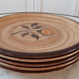 Set of 5 dessert plates in Salins stoneware 70s