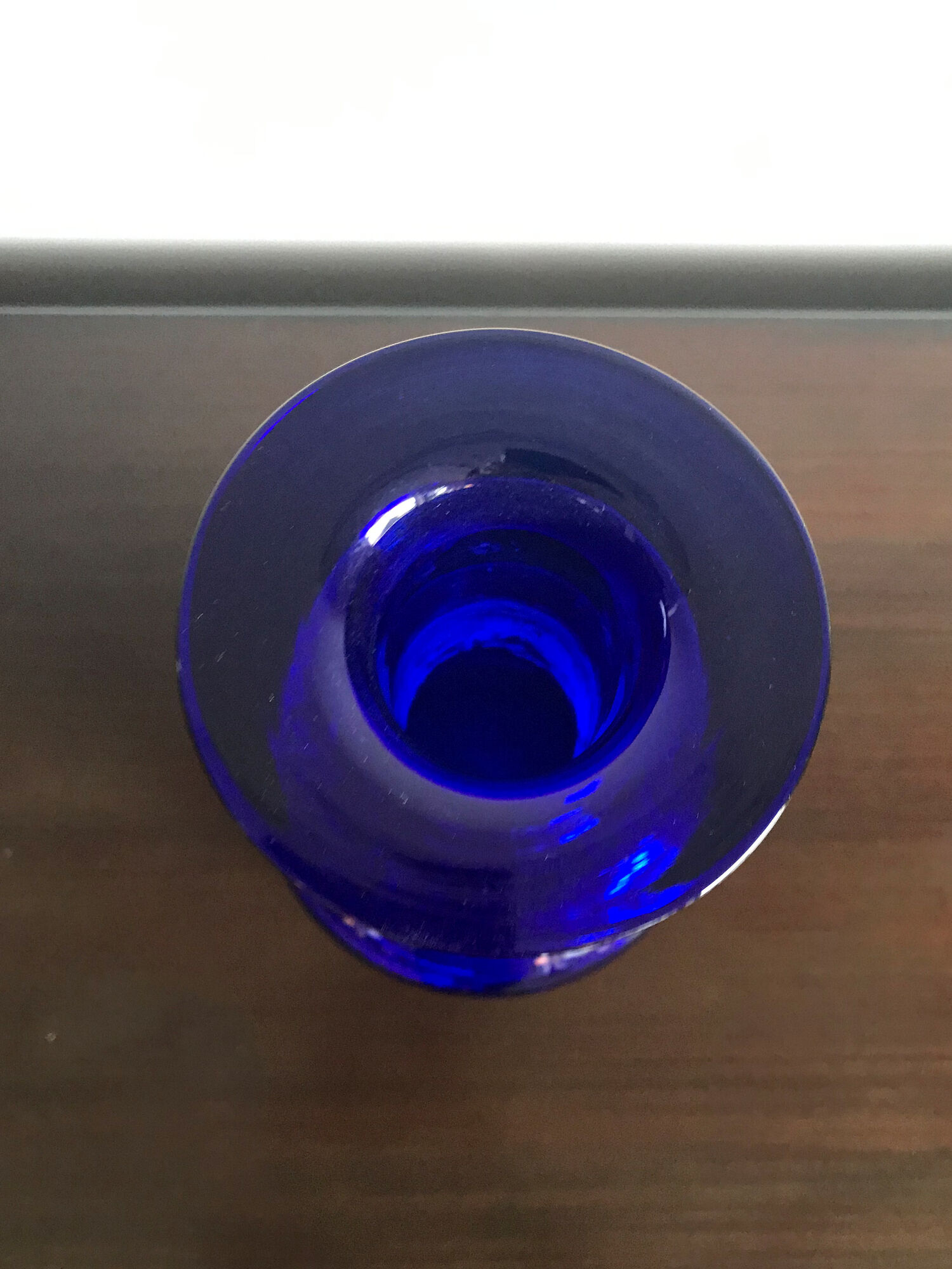 Scandinavian blue glass vase, Otto Brauer for Holmegaard, 1960s