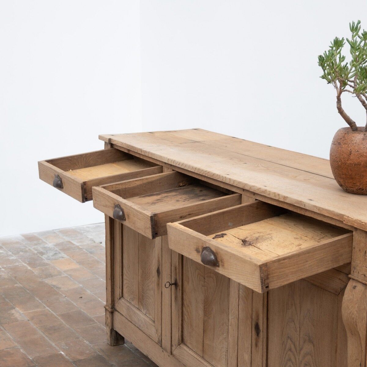 Three-door oak buffet – 19th century