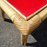 Bamboo and vintage ceramic dining table 60 years