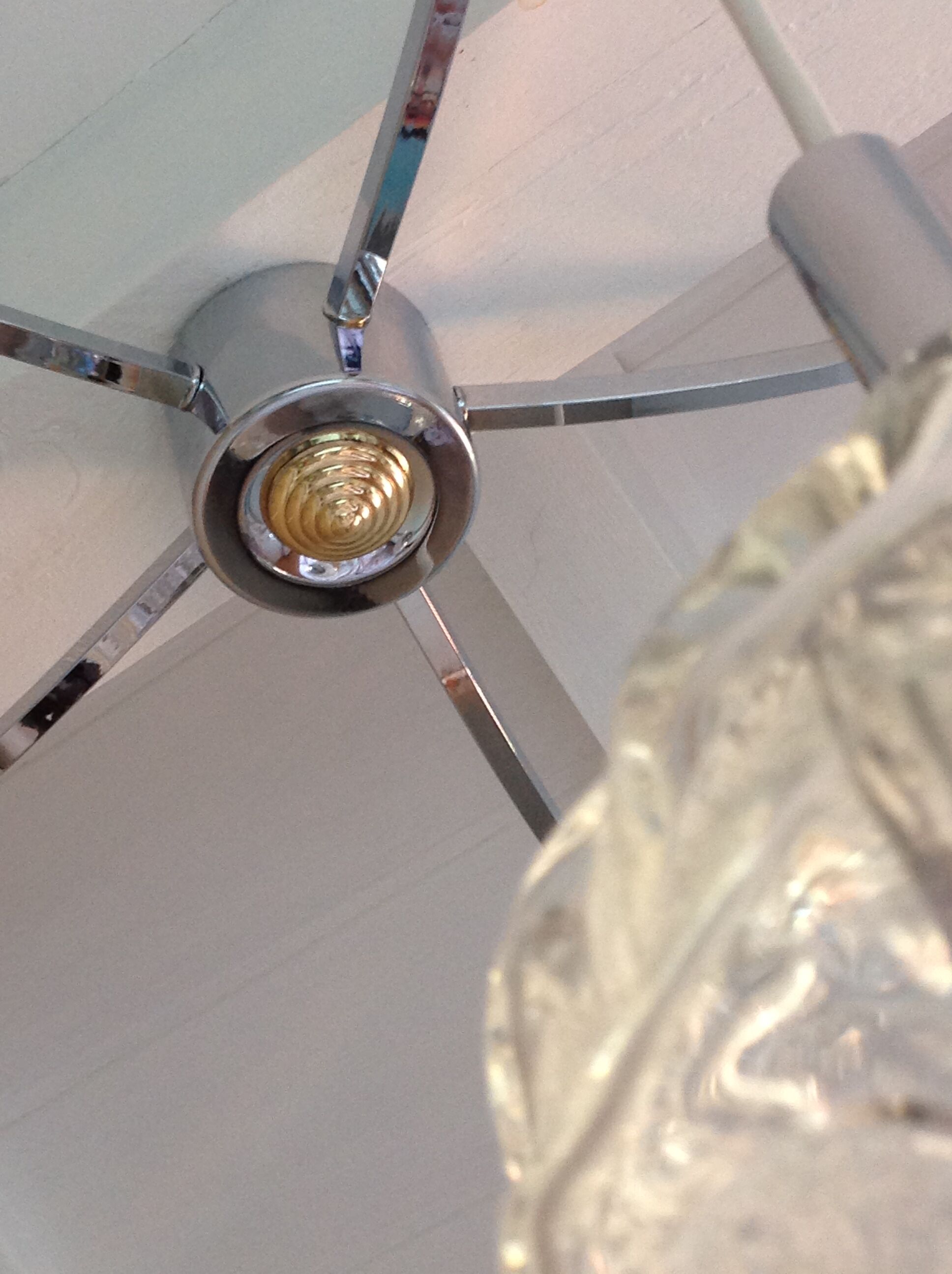 Suspension cascade with five globes and chrome metal / vintag years 60-70