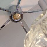 Suspension cascade with five globes and chrome metal / vintag years 60-70