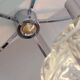 Suspension cascade with five globes and chrome metal / vintag years 60-70