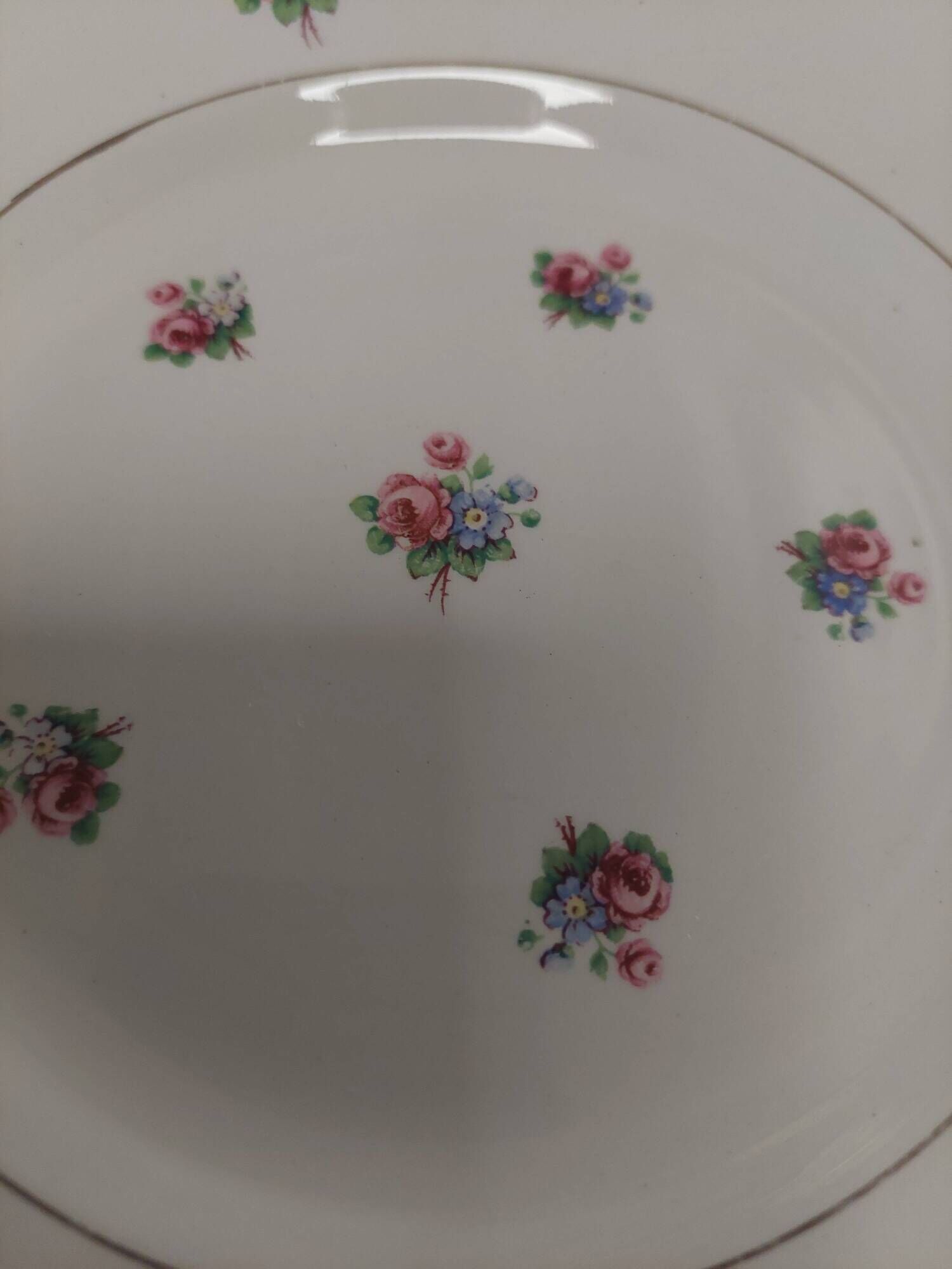 Set of six dessert plates Moulin des Loups Saint Amand Navarre pattern
